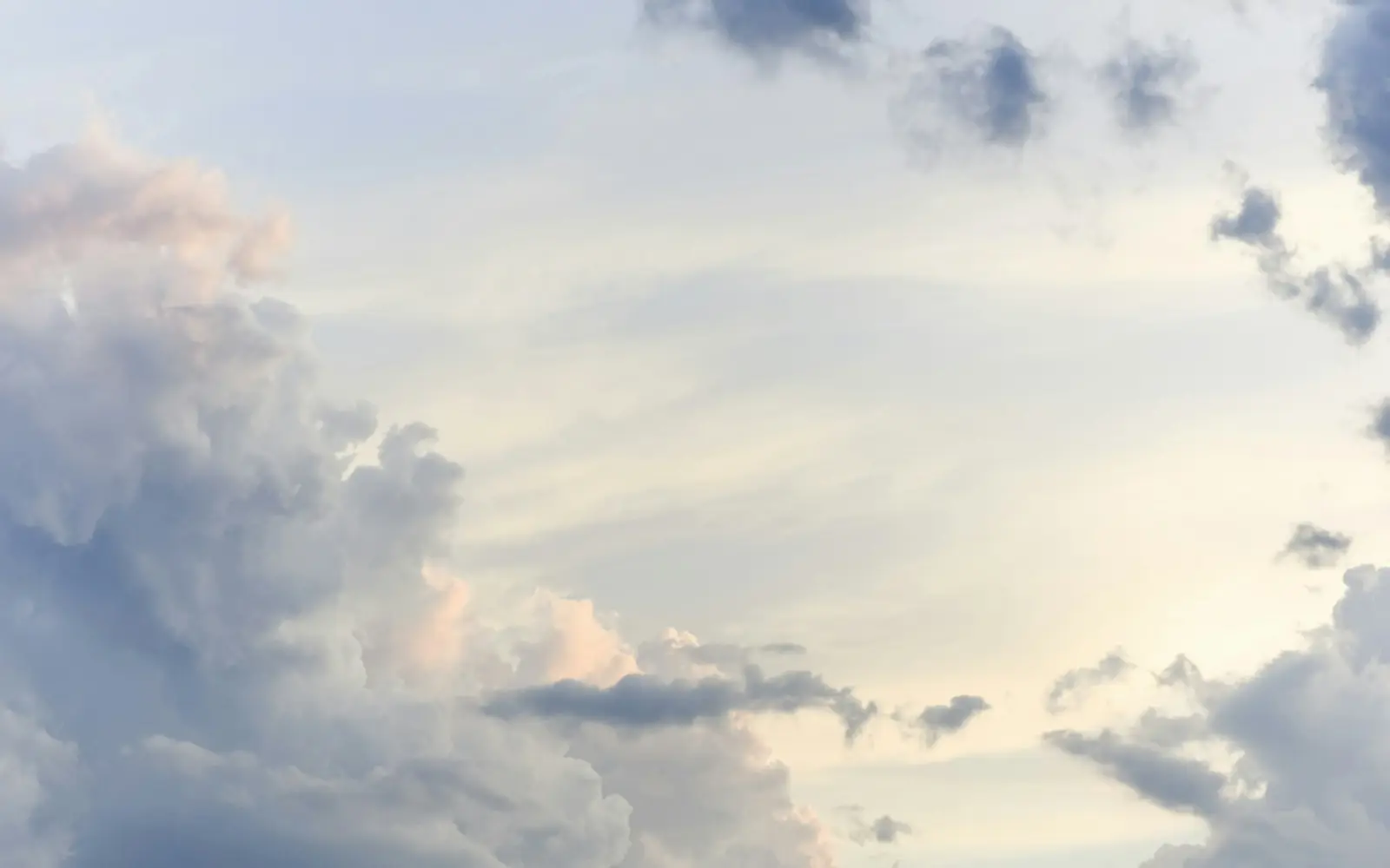 A calm, cloudy sky